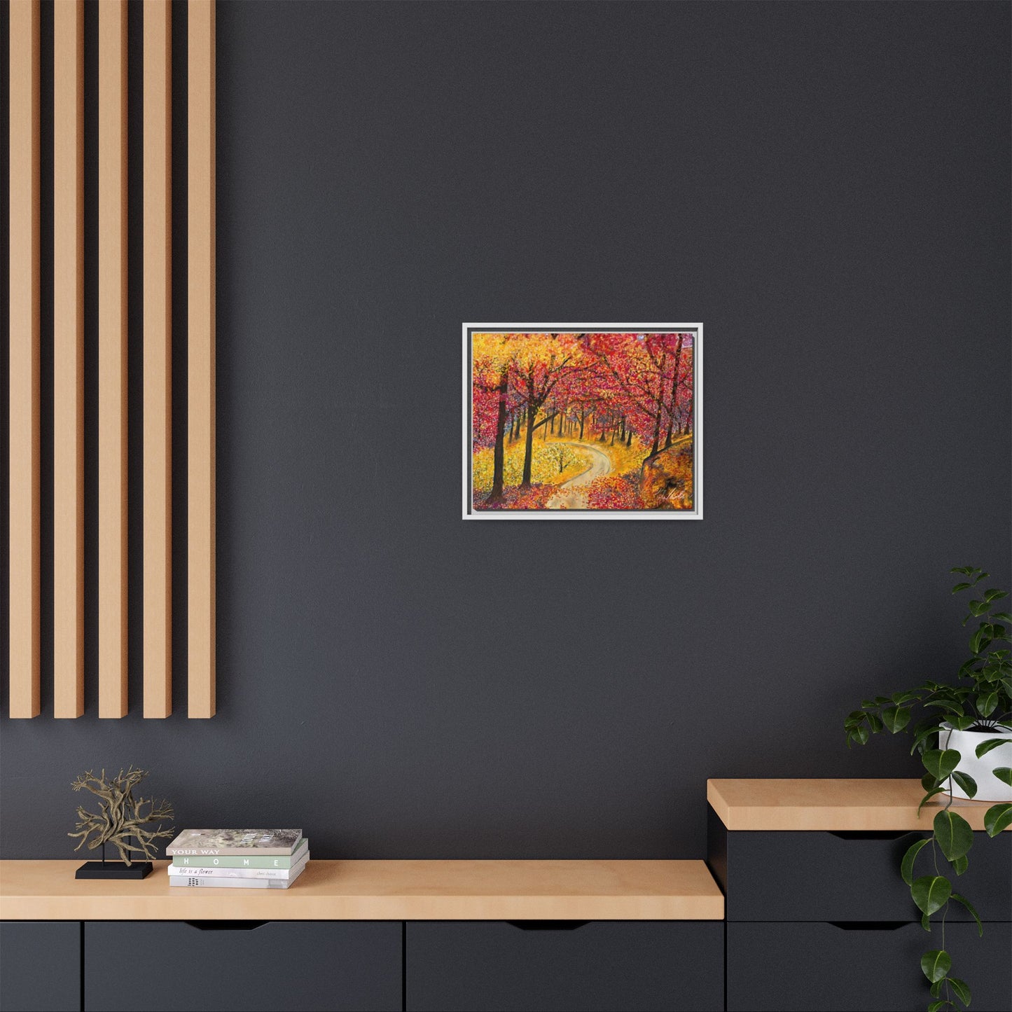 Vibrant Fall Forest Framed Wall Art