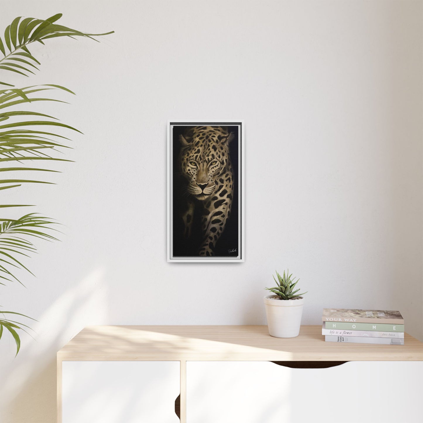Leopard at Night Framed Wall Art