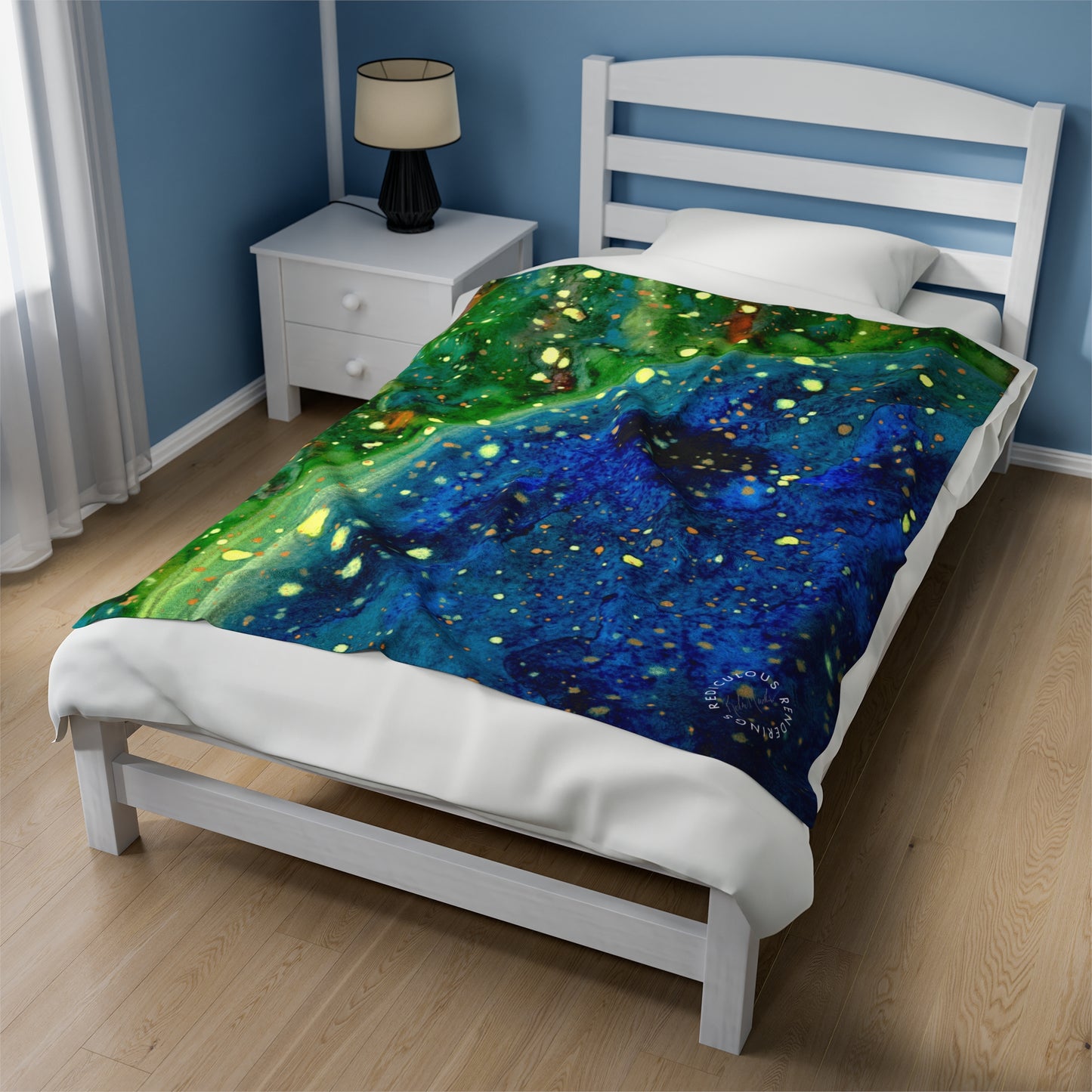 Blue Planet Galaxy Velveteen Plush Blanket