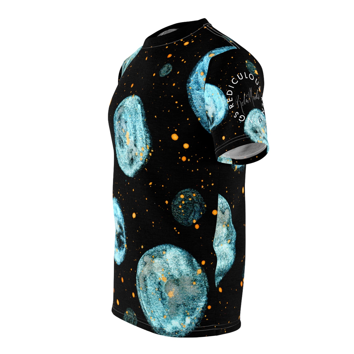 Little Blue Planets Galaxy Unisex T-Shirt (AOP)