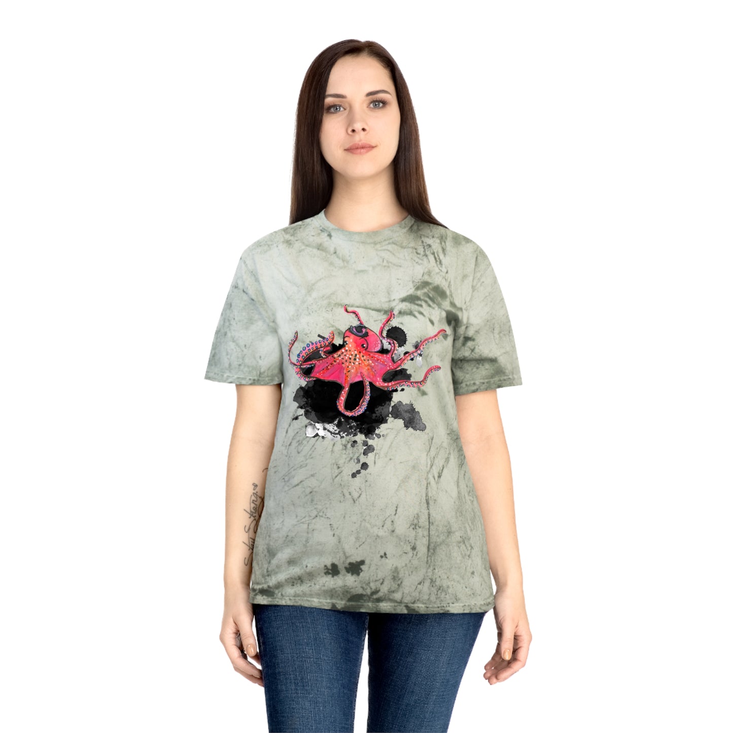 Red Octopus Unisex Color Blast T-Shirt