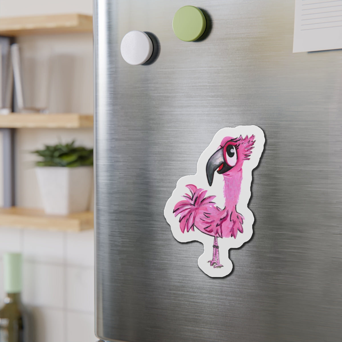 Big Eye Flamingo Die-Cut Magnets