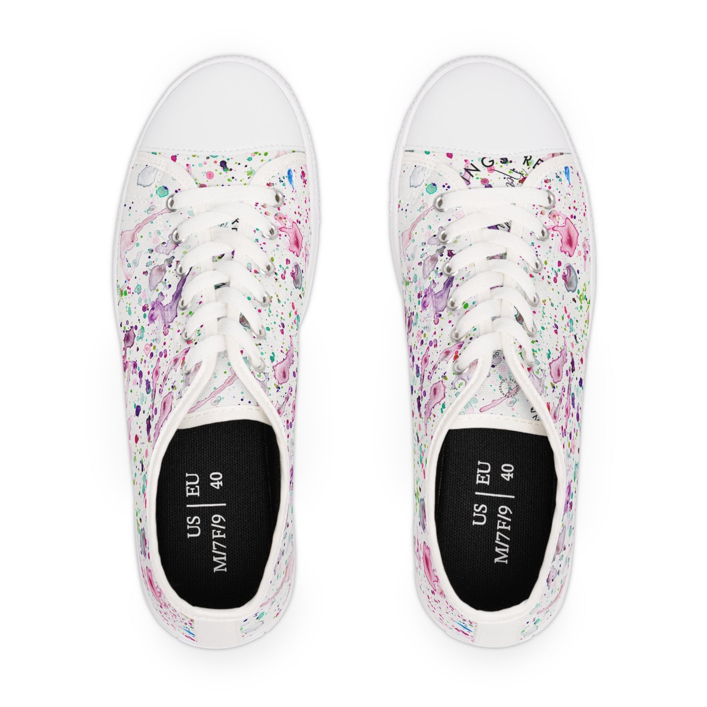 White Splashes Unisex Classic Low Top Sneakers