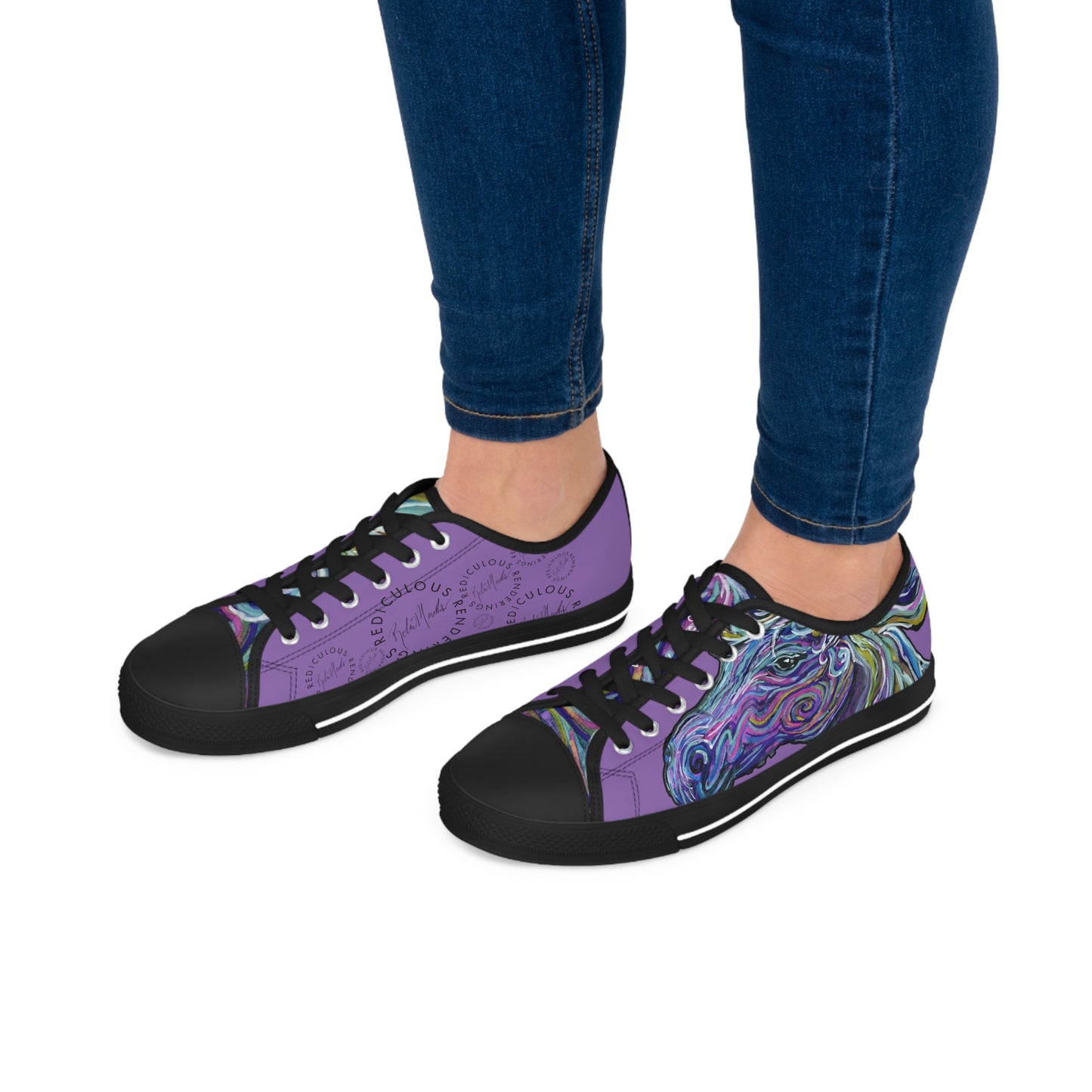 Purple Abstract Horse Unisex Low-Top Sneakers