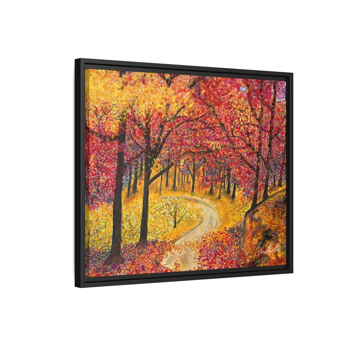 Vibrant Fall Forest Framed Wall Art