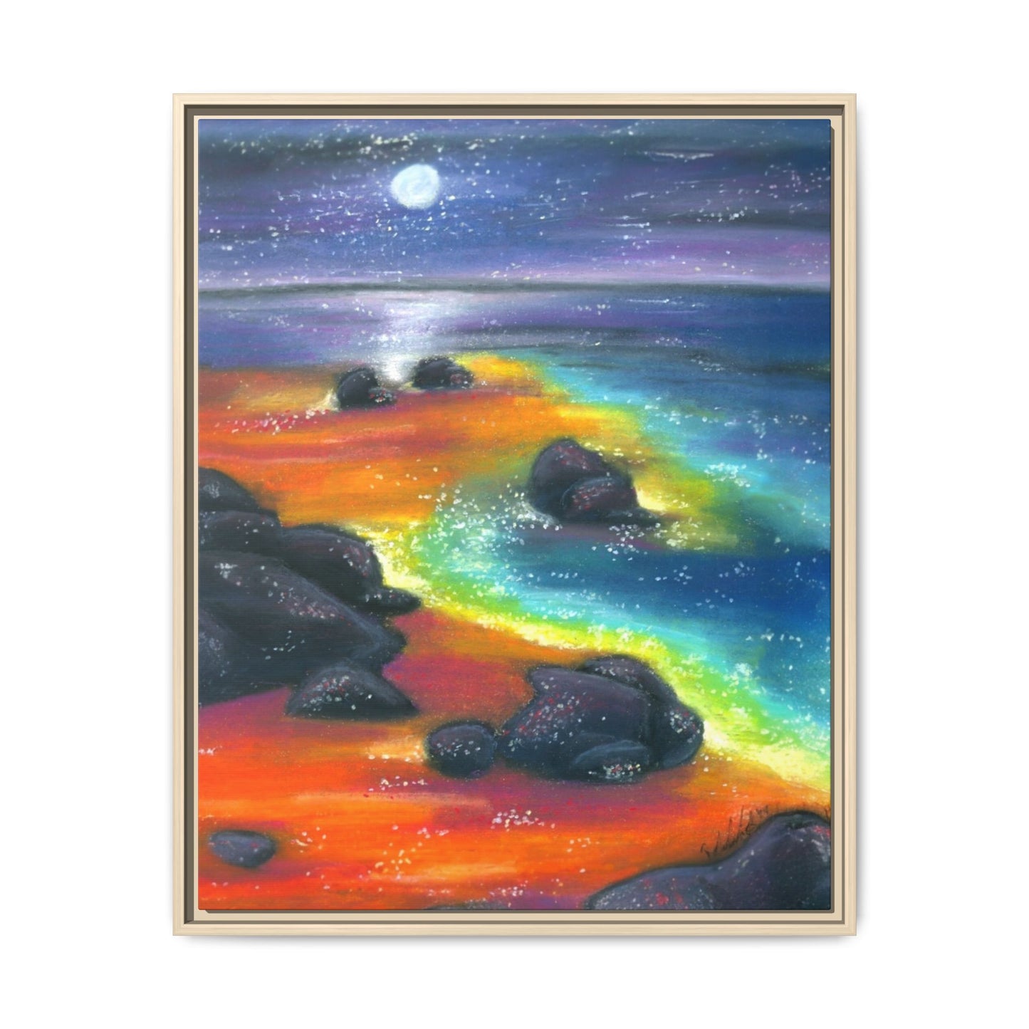 Beach at Night Frame Wall Art