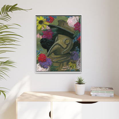Plague Doctor and Raven Framed Wall Art