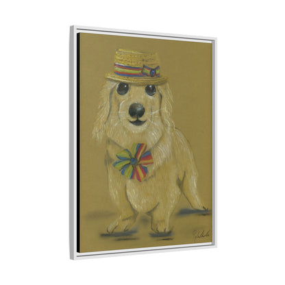 Weiner Dog in Hat Framed Wall Art