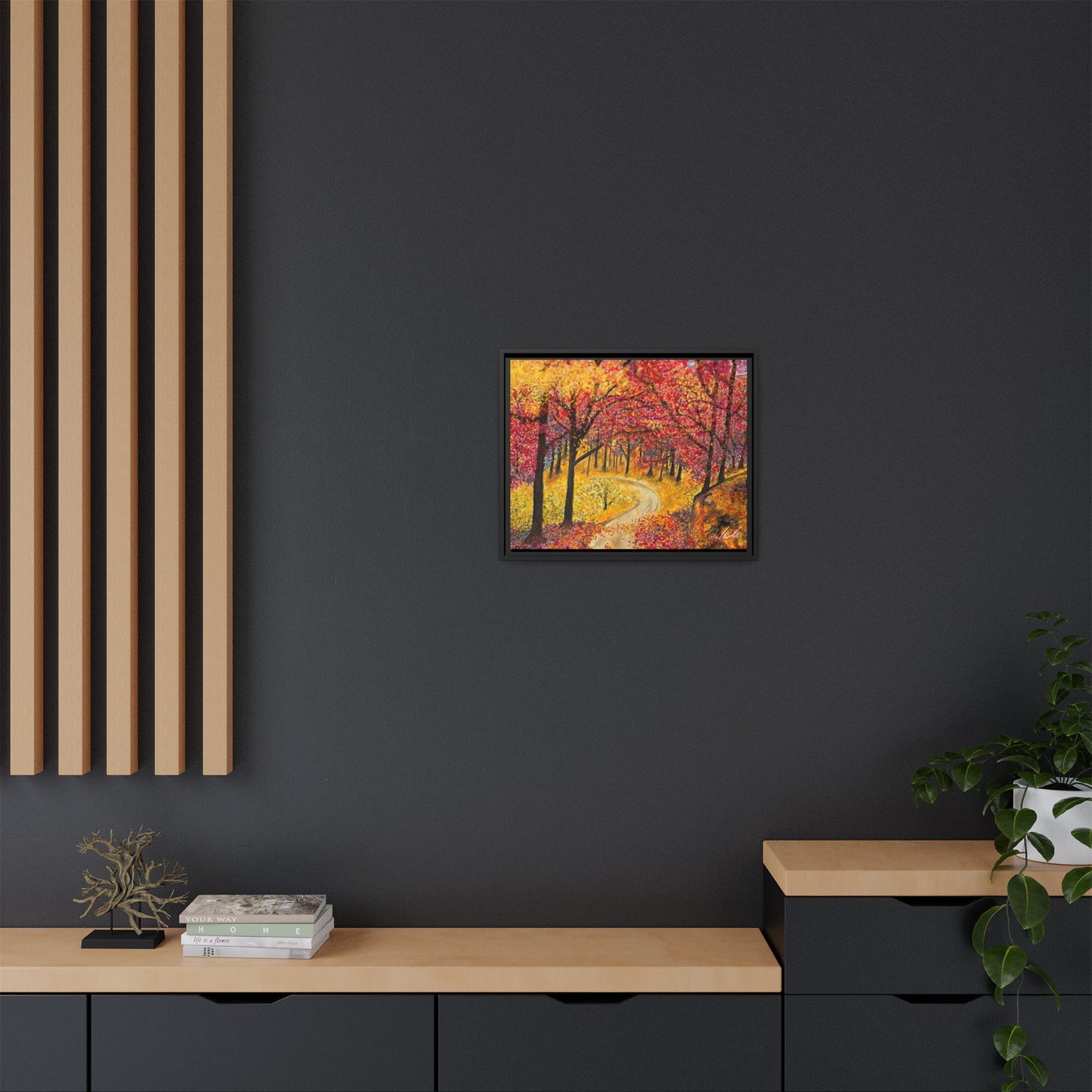 Vibrant Fall Forest Framed Wall Art