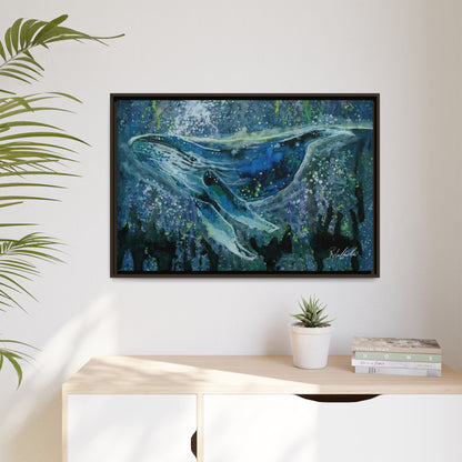 Watercolor Whale Framed Wall Art