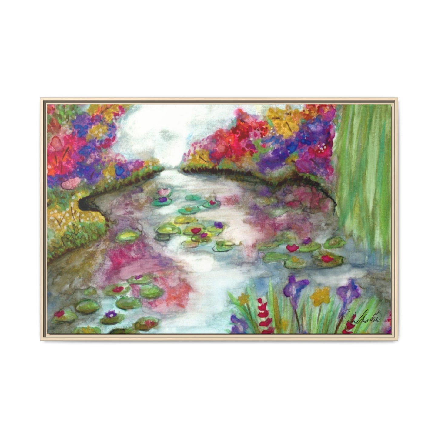 Floral Summer Pond Framed Wall Art