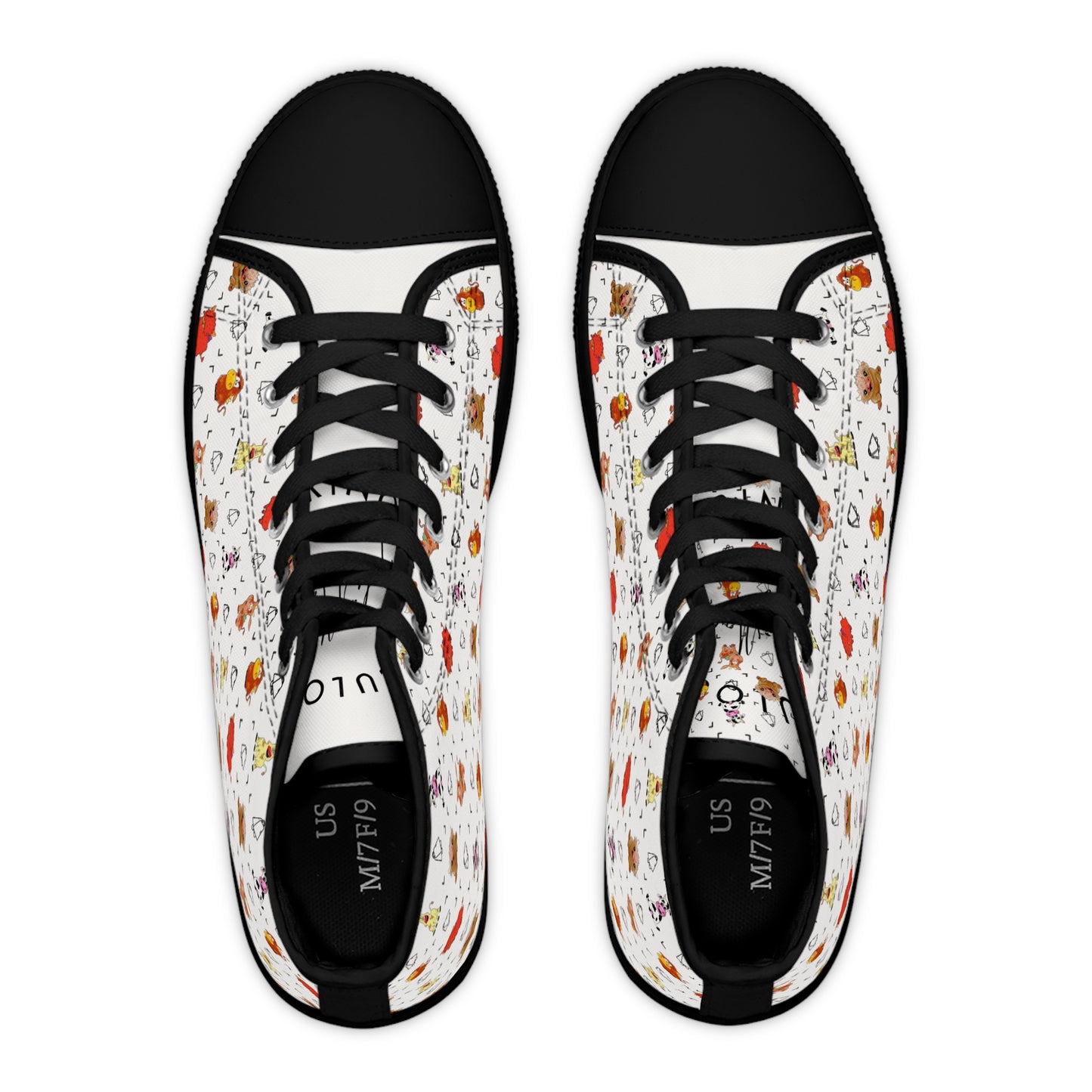Women's High Top Sneakers — Cute Autumn Animal Cow Pattern Casual Shoes