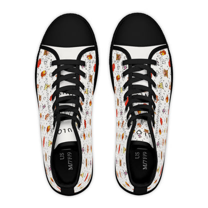 Women's High Top Sneakers — Cute Autumn Animal Cow Pattern Casual Shoes