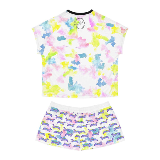 Women's Dachshund Watercolor Pajama Set — Short Sleep Tee & Boxer Shorts