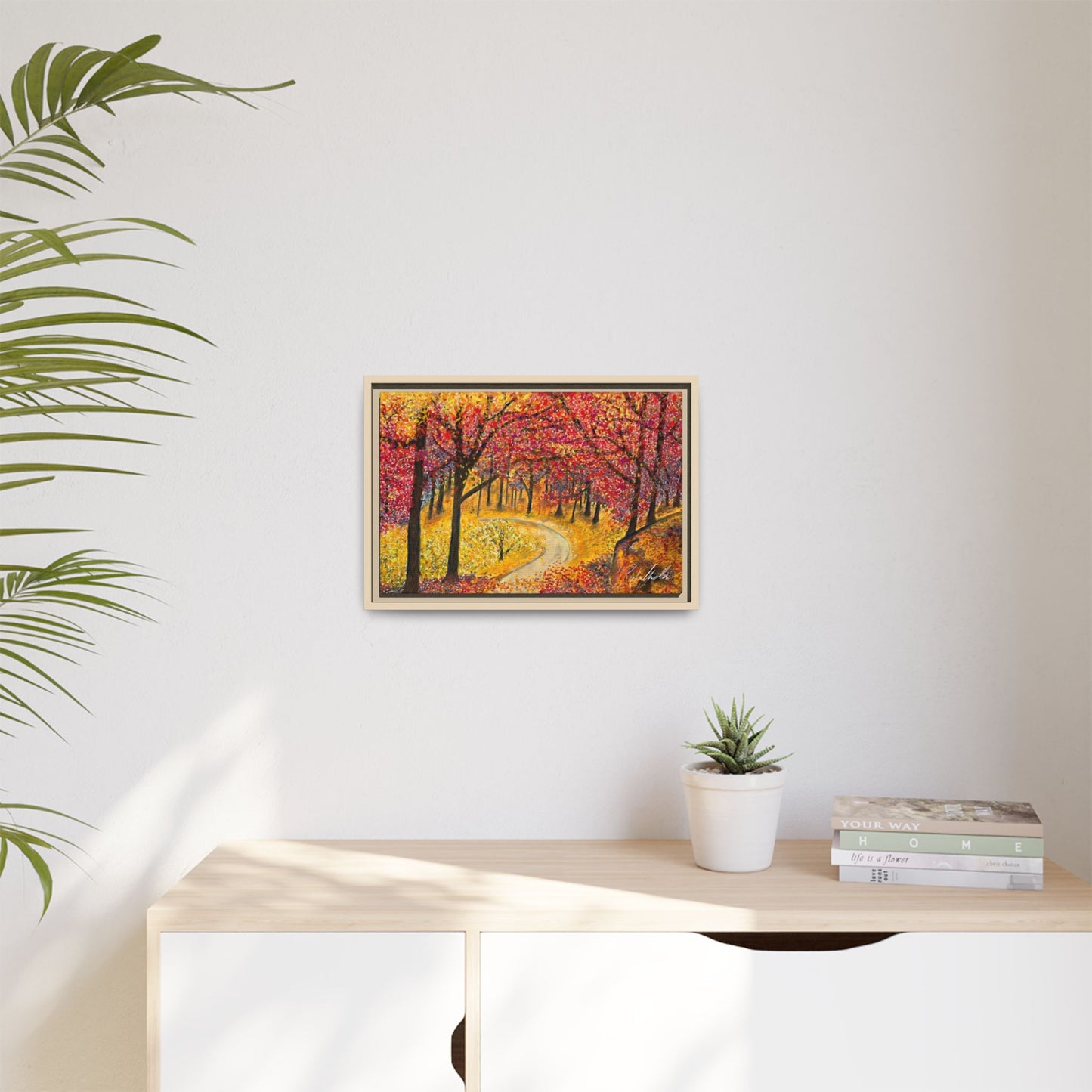 Vibrant Fall Forest Framed Wall Art