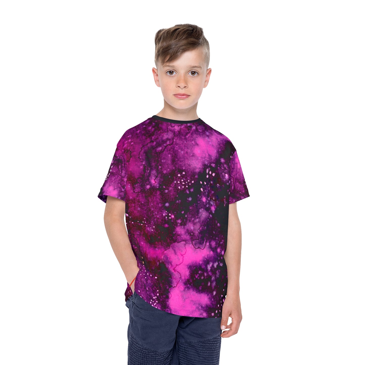 Rose Colored Galaxy Kids Sports Jersey (AOP)