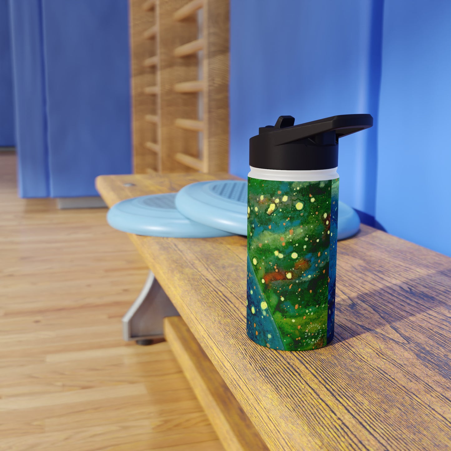 Blue Planet Galaxy Stainless Steel Water Bottle, Standard Lid