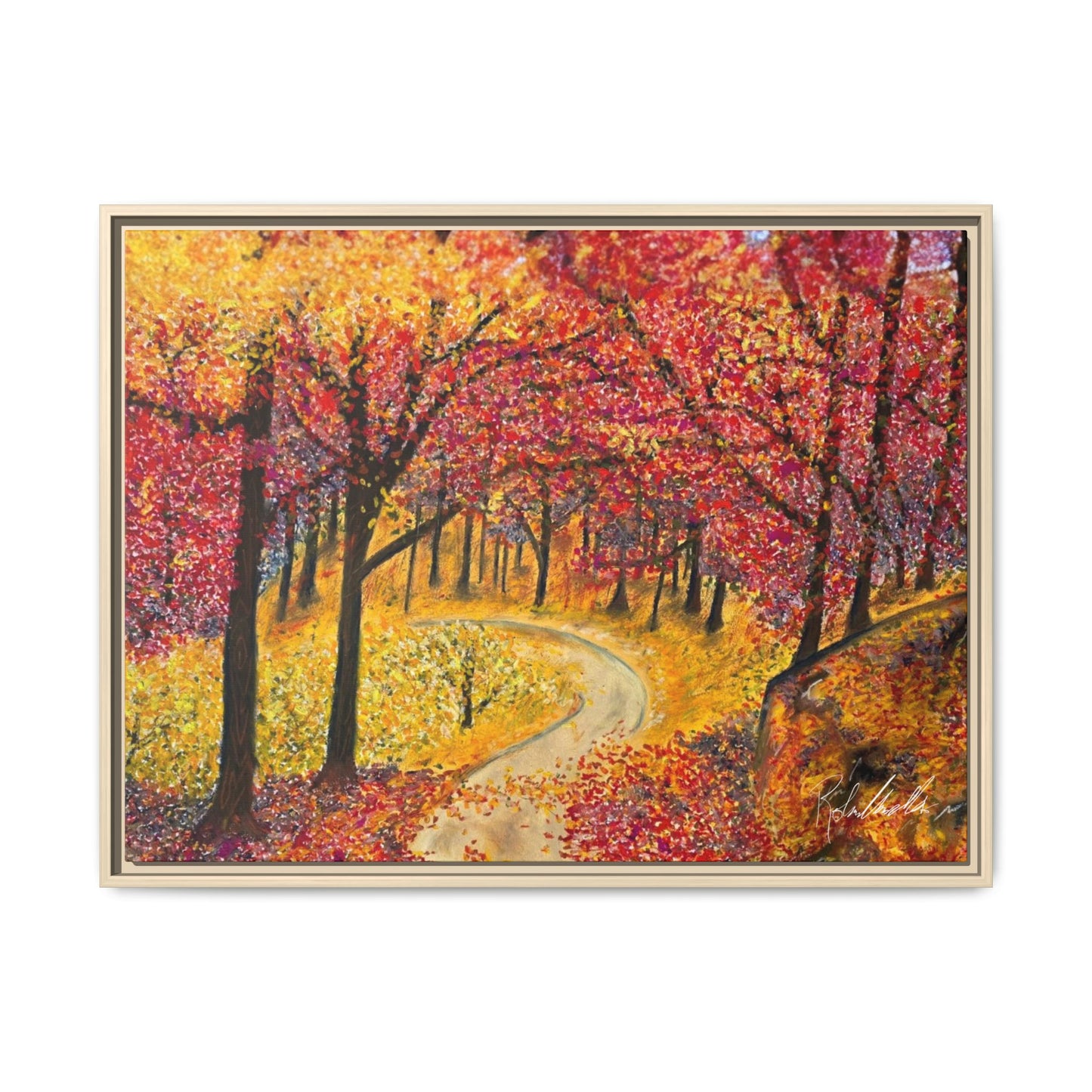Vibrant Fall Forest Framed Wall Art