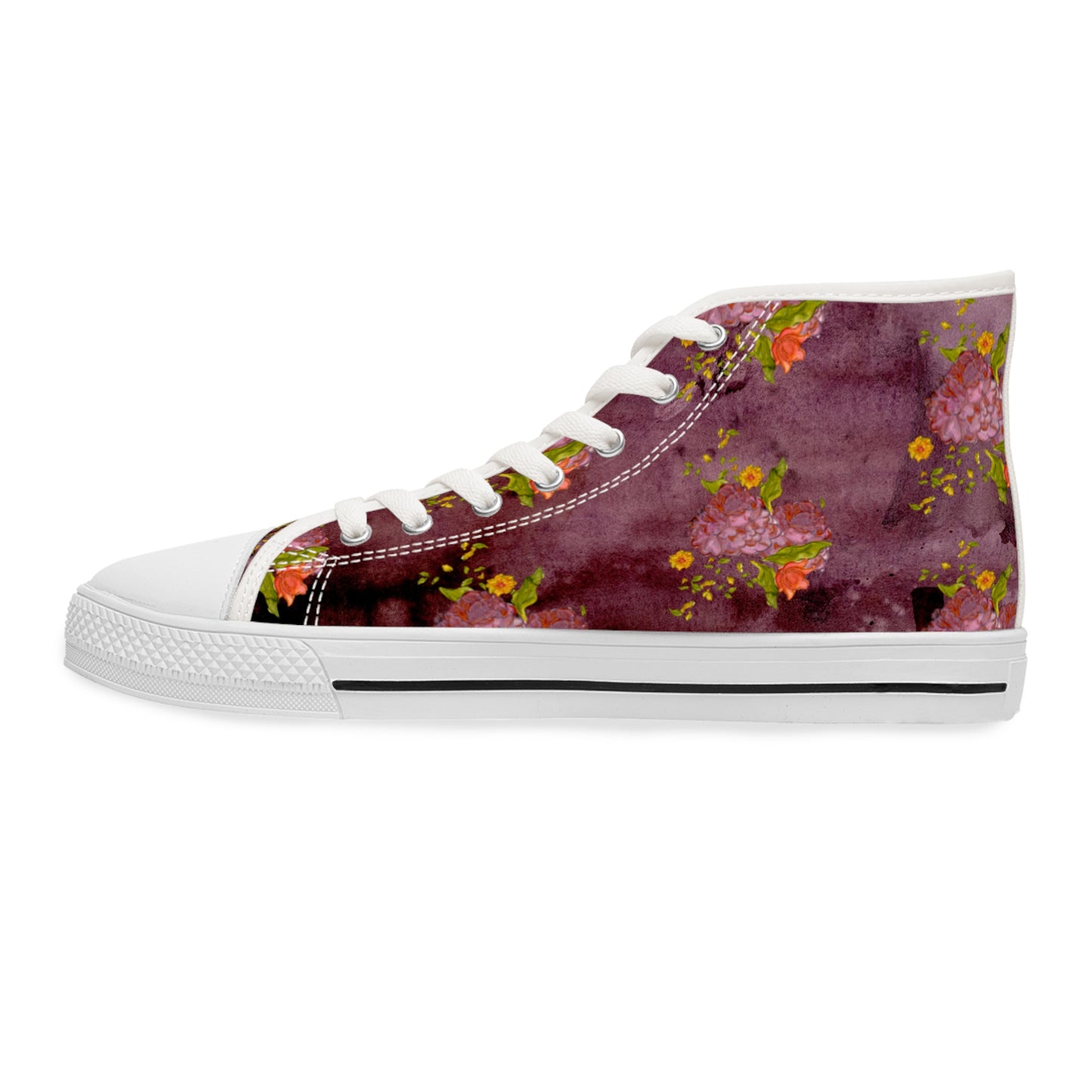 Vintage Flowers Unisex Classic High Top Sneakers