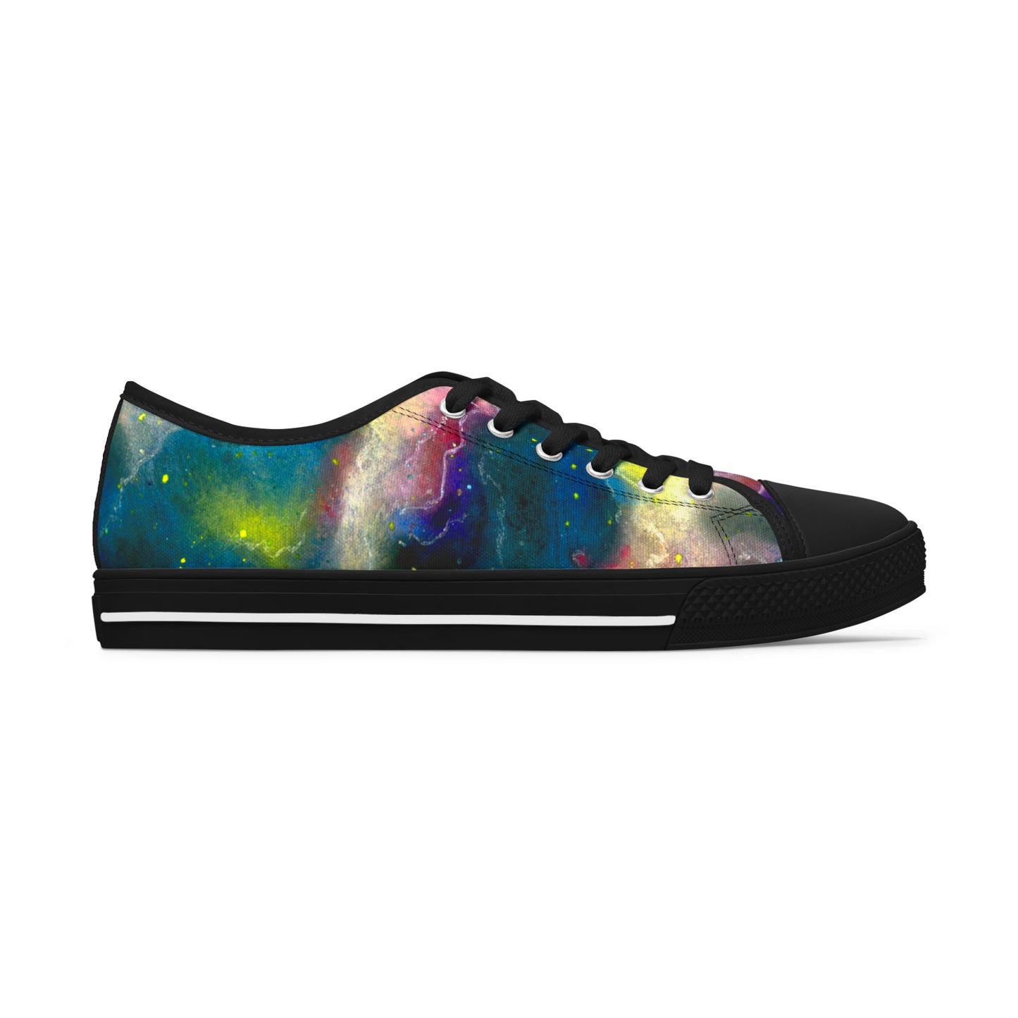 Galaxy Watercolor Low Top Sneakers — Women’s Colorful Space Print Shoes