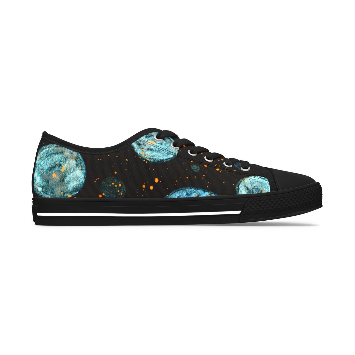 Planetary Watercolor Low Top Sneakers — Women's Celestial Canvas Shoes