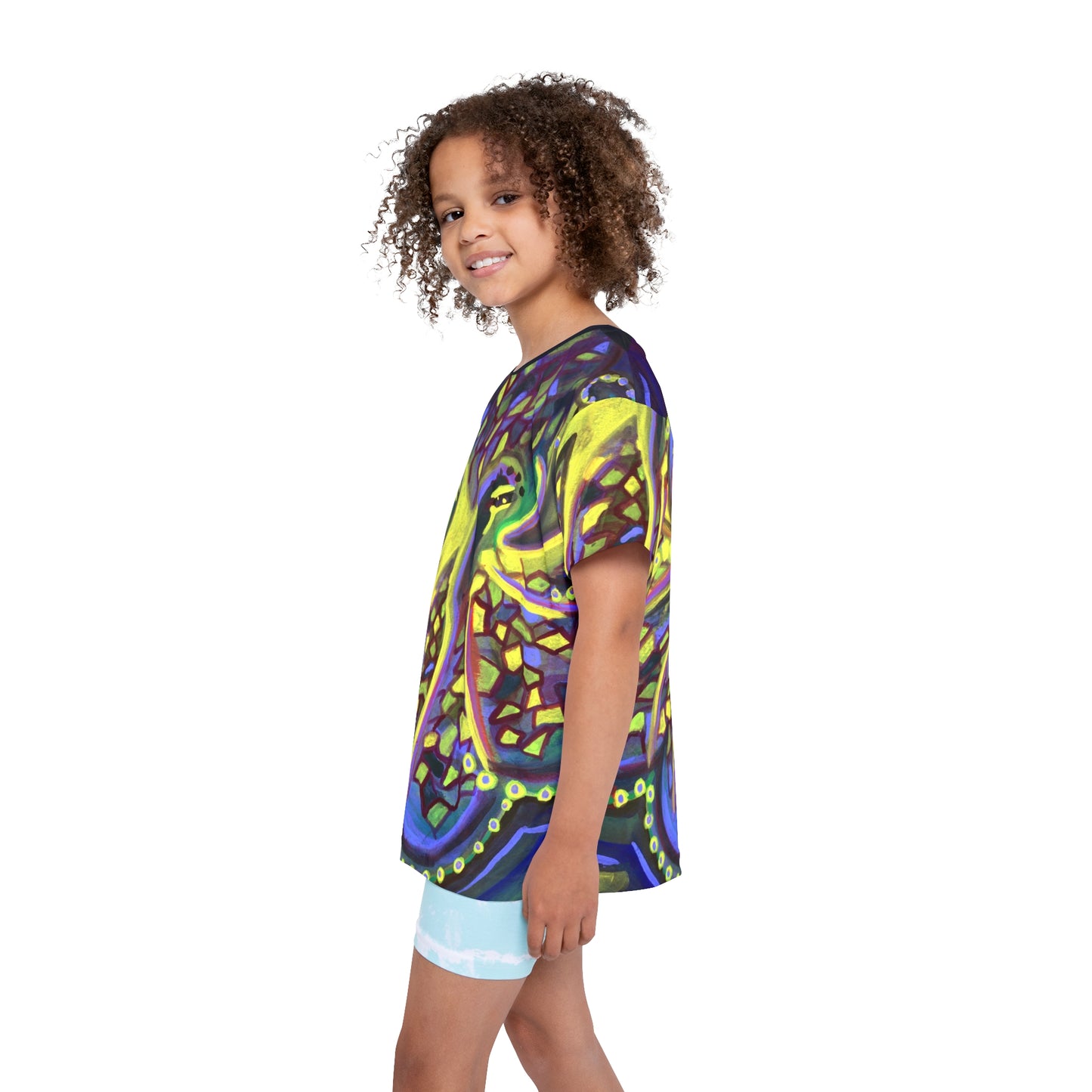 Kids Octopus Sports Jersey — Colorful Neon Sea Creature All-Over Print