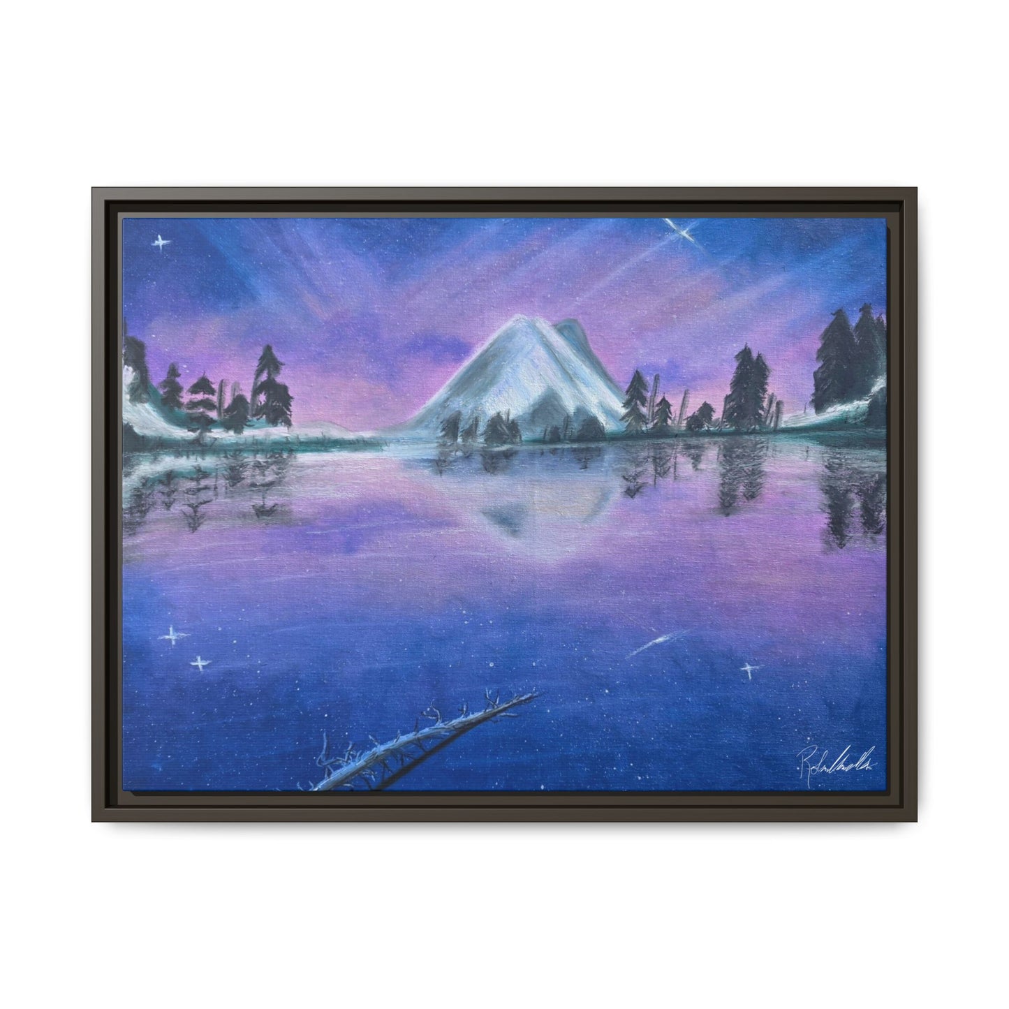 Purple Sky Over Lone Mountain Framed Wall Art