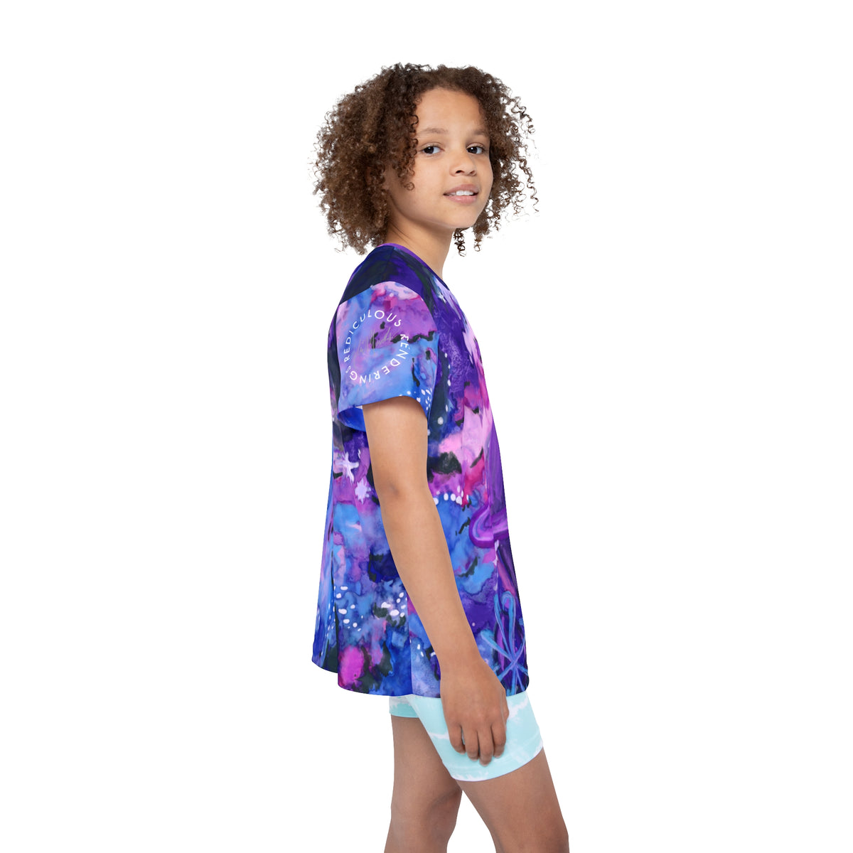 Kids Galaxy Sports Jersey — Purple Nebula Planet All-Over Print