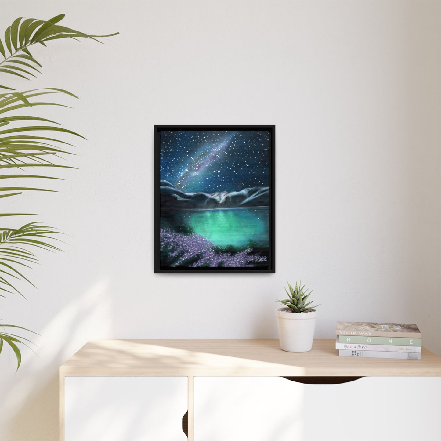 Night Sky over Spring Lake Framed Wall Art