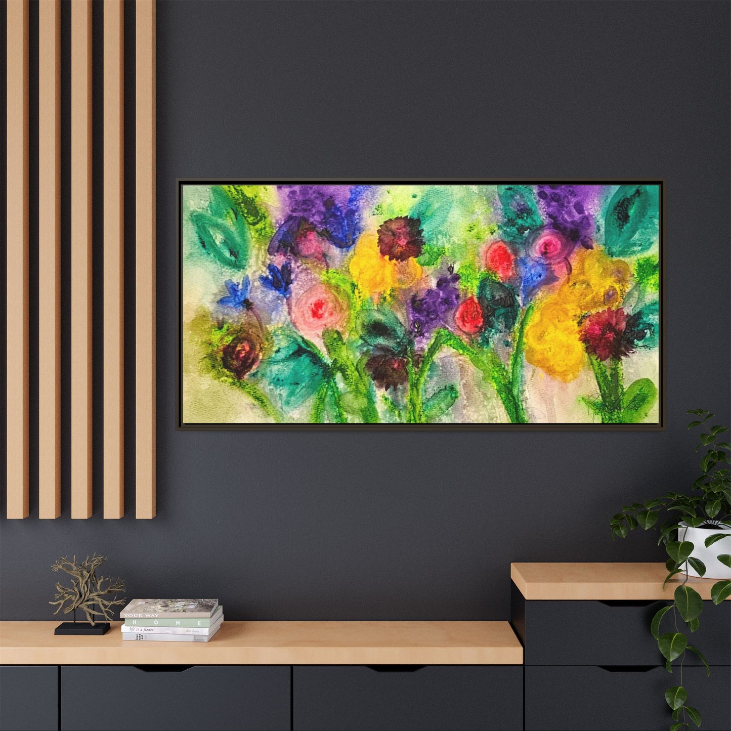 Abstract Flowers Framed Wall Art