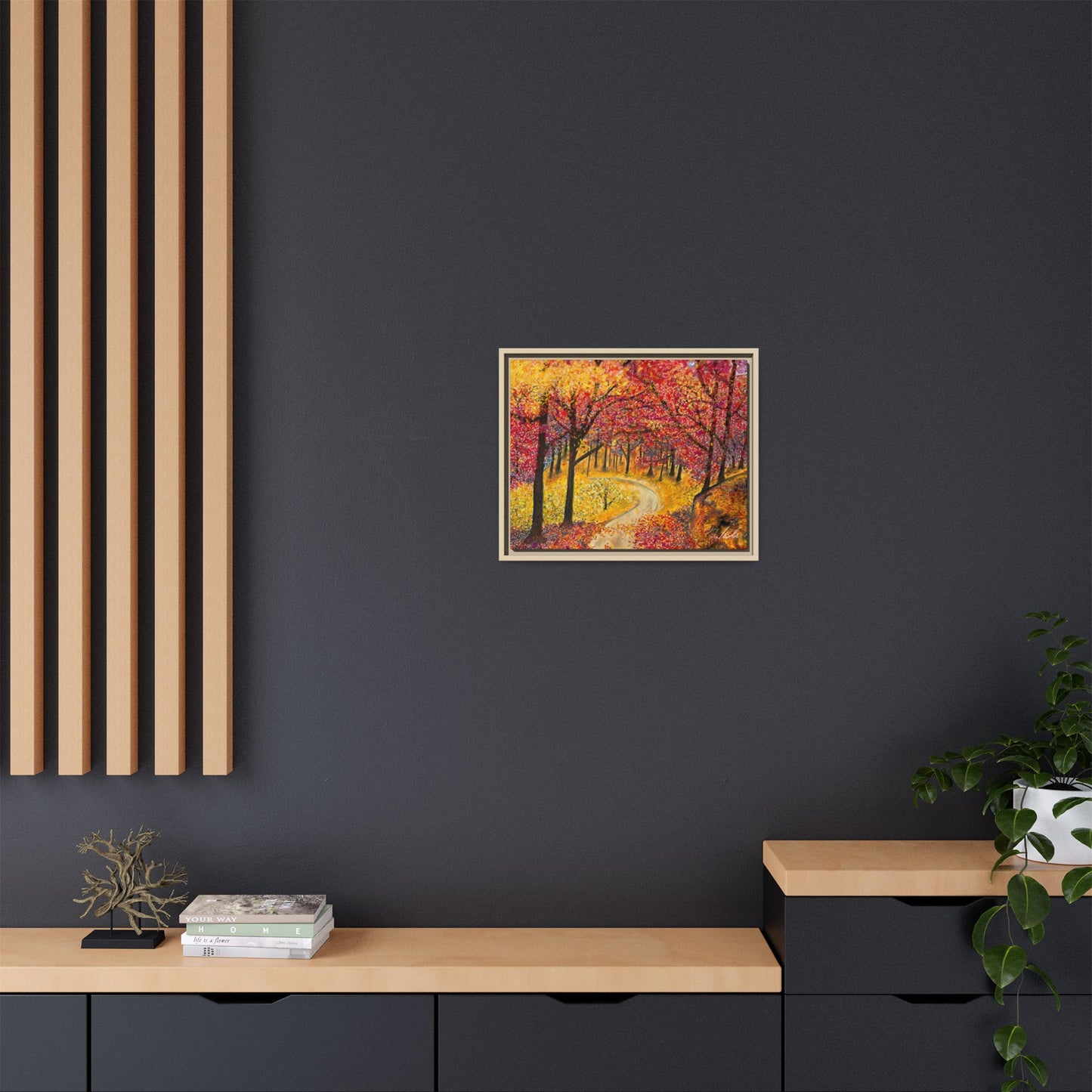 Vibrant Fall Forest Framed Wall Art