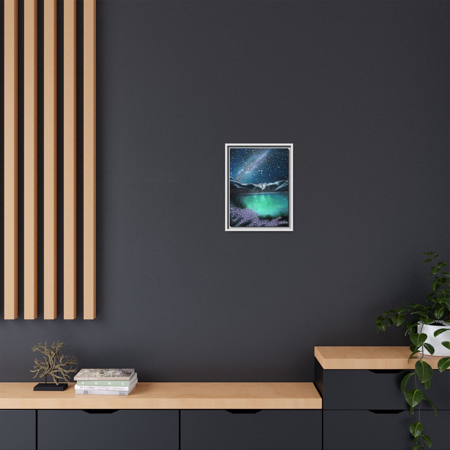 Night Sky over Spring Lake Framed Wall Art
