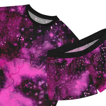 Galaxy Pink Women's Pajama Set - Short Sleeve & Shorts Sleepwear