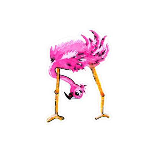 Flamingo-2 Kiss-Cut Vinyl Decals Water, Scratch & UV-Resistant Satin Finish Vinyl Sticker with Removable Adhesive