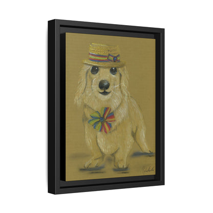 Weiner Dog in Hat Framed Wall Art