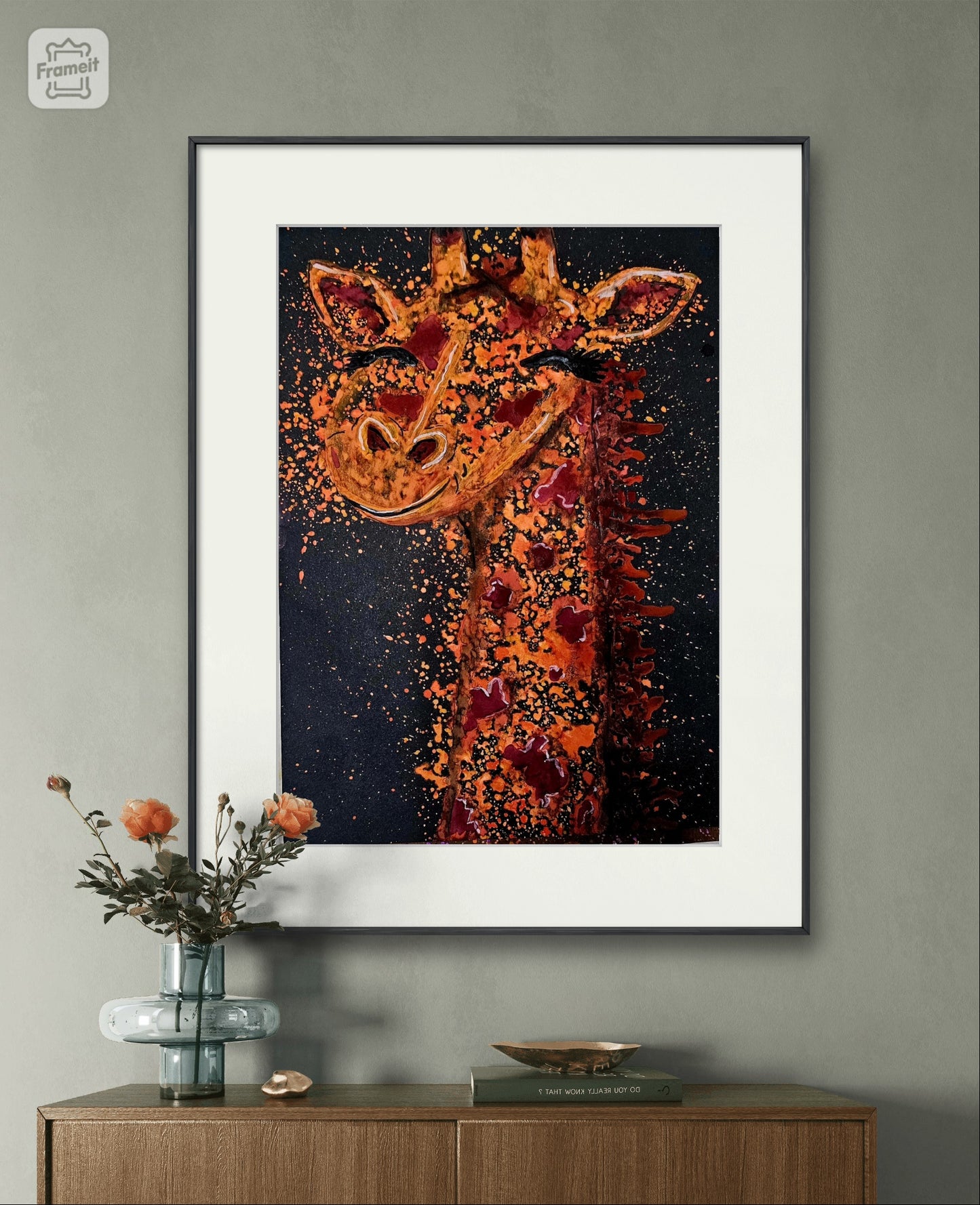 Abstract Giraffe Watercolor 8x10 Museum Grade Fine Art Print