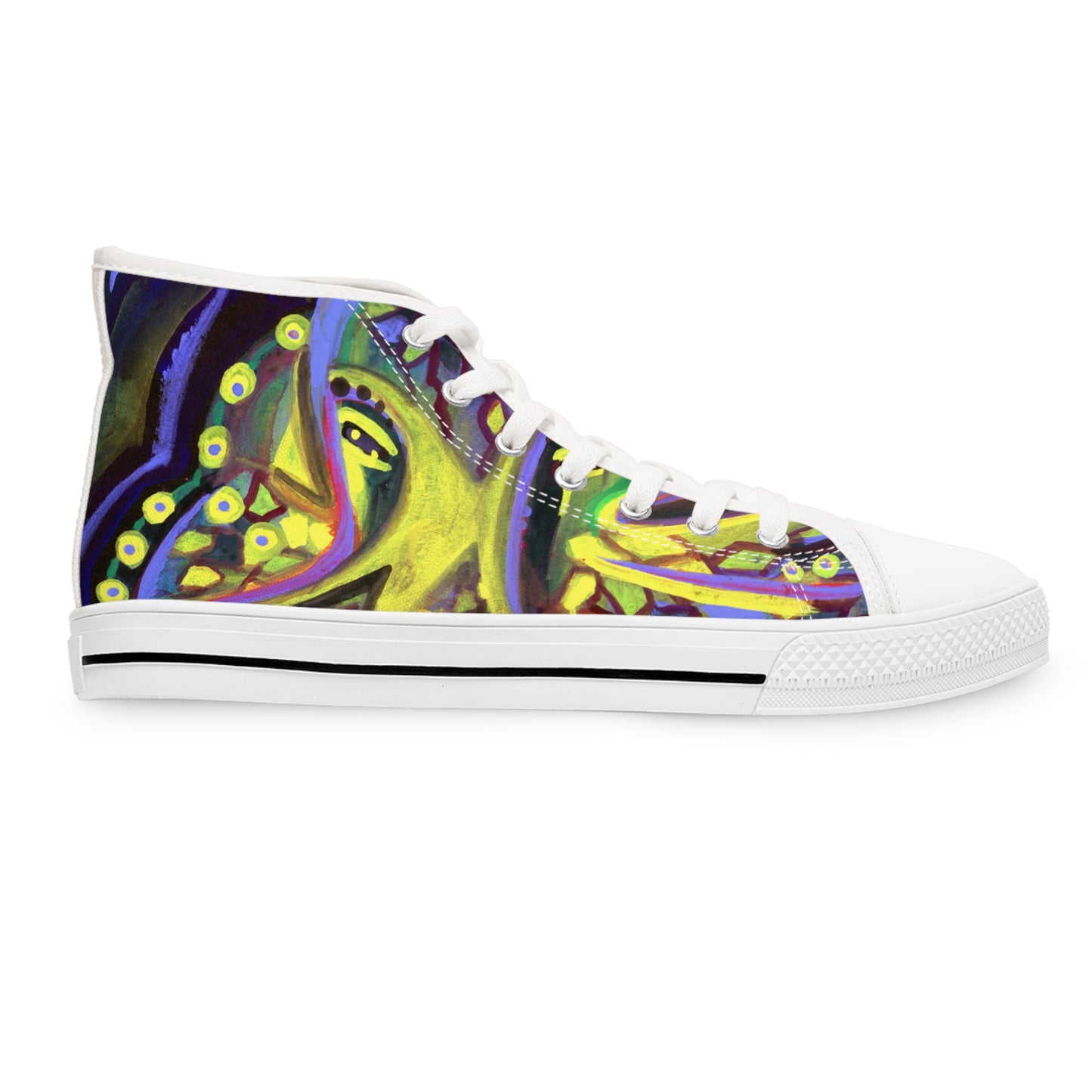 Octopus Green/Black Woman's Classic High Top Sneakers