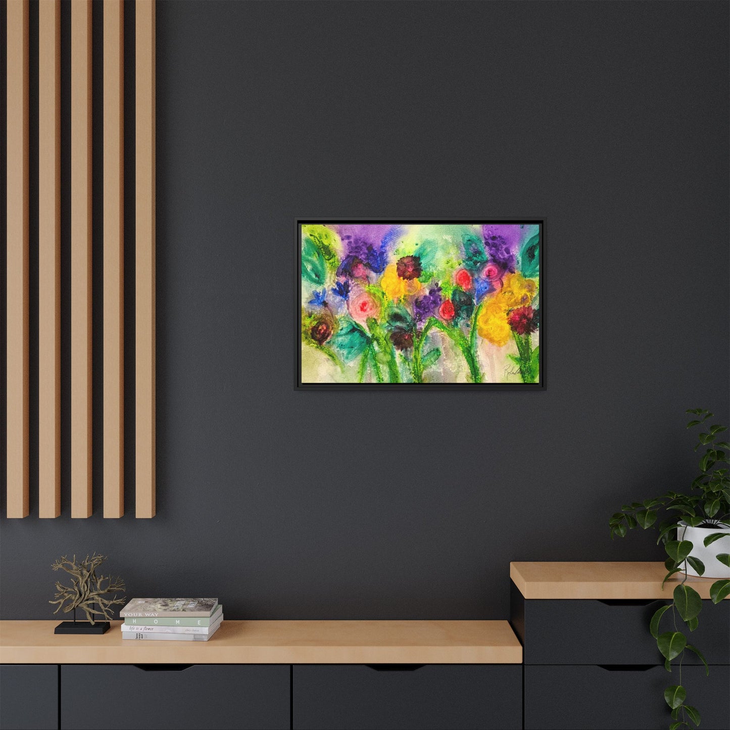 Abstract Flowers Framed Wall Art