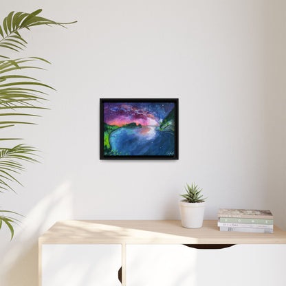 Watercolor Sunset Lake Framed Wall Art