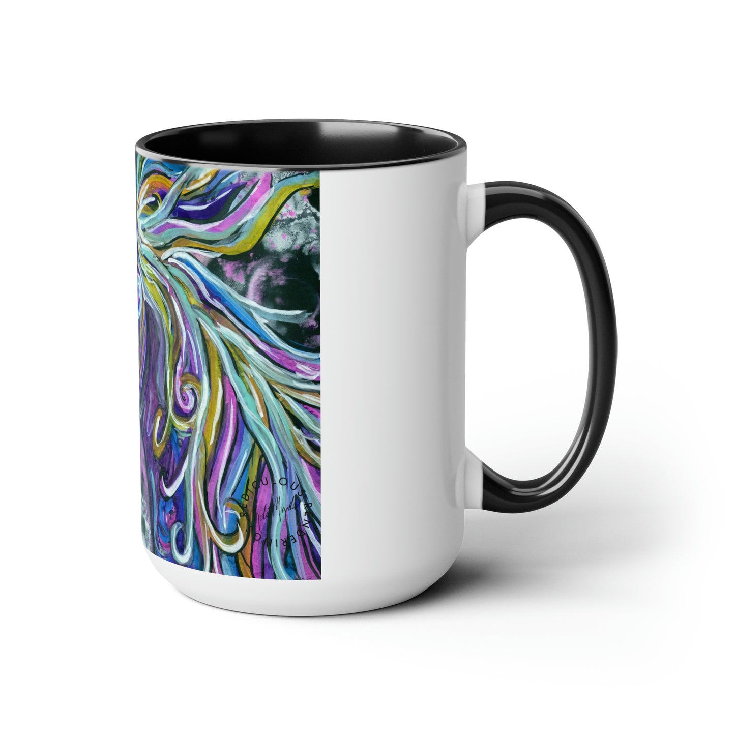 Horse Two-Tone Coffee Mugs, 15oz