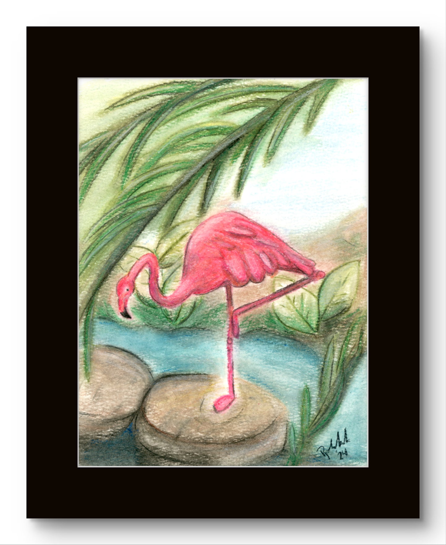 Pink Flamingo on One Leg 8x10 Museum Grade Fine Art Print