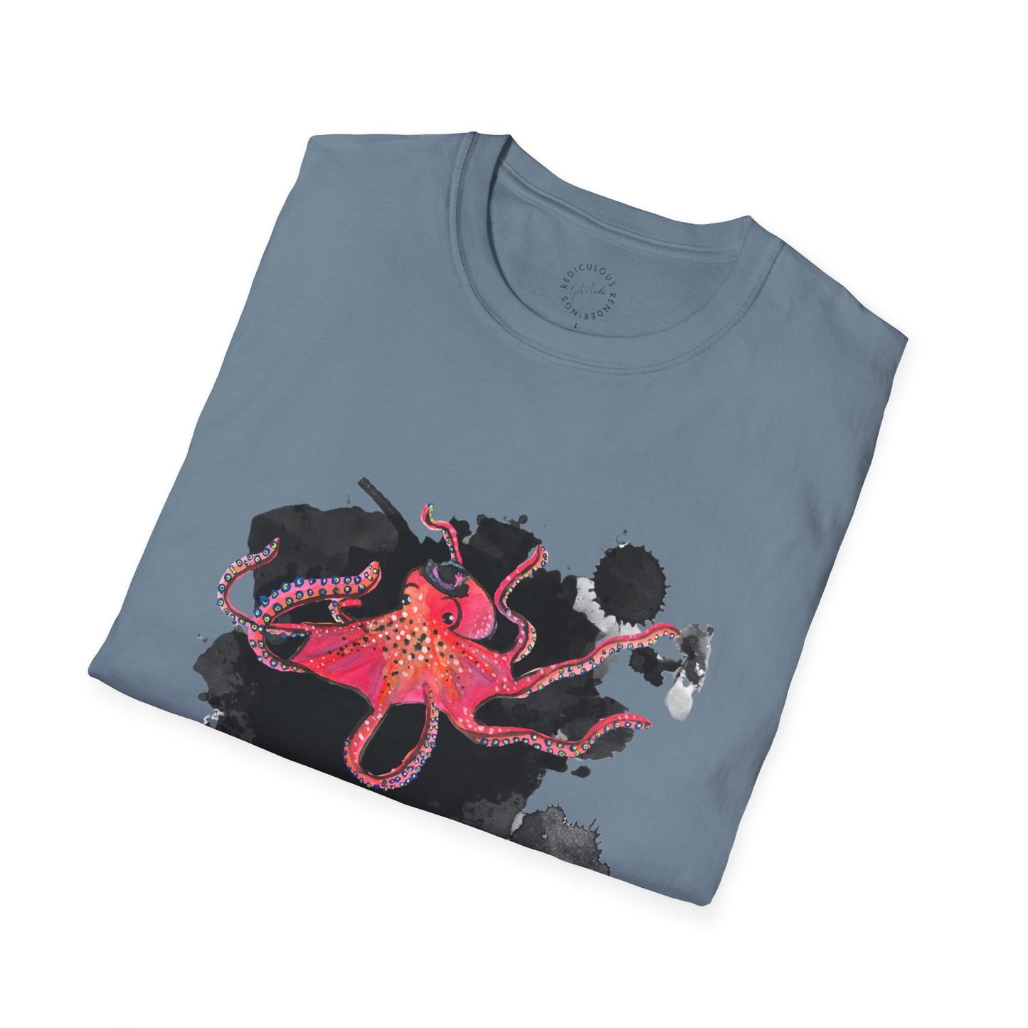Octopus Ink Blot Unisex Softstyle T-Shirt
