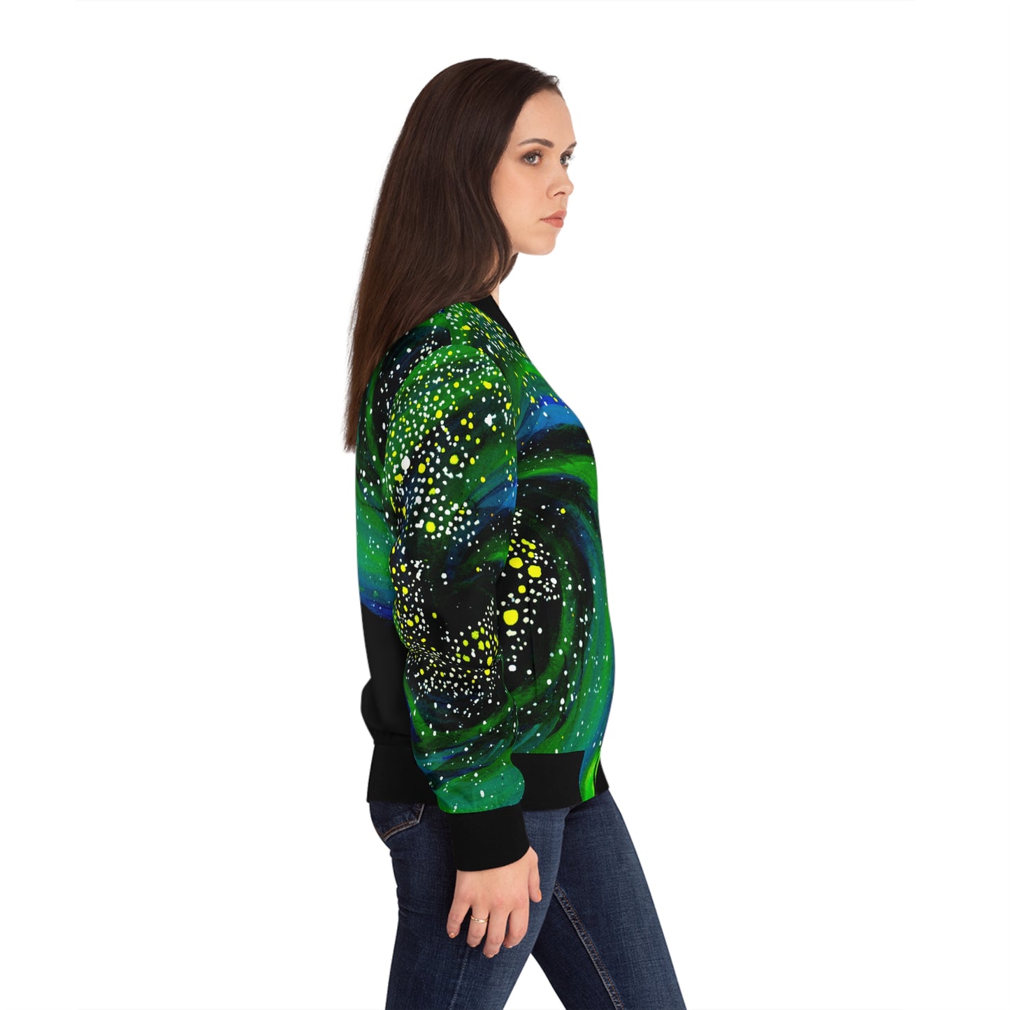 Spiral Galaxy Women's Bomber Jacket (AOP)