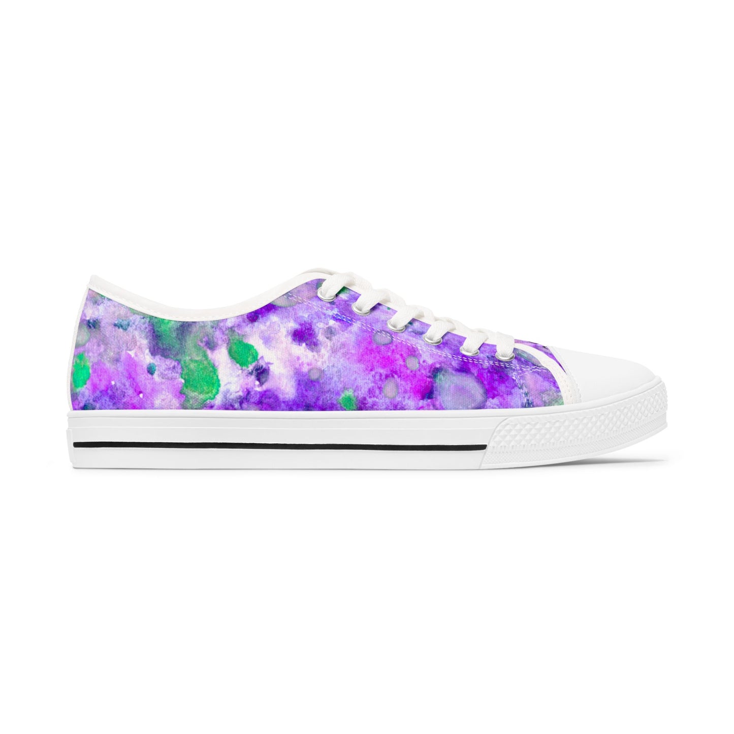 Purple Tie-Dye Low Top Sneakers — Women's Casual Canvas Shoes
