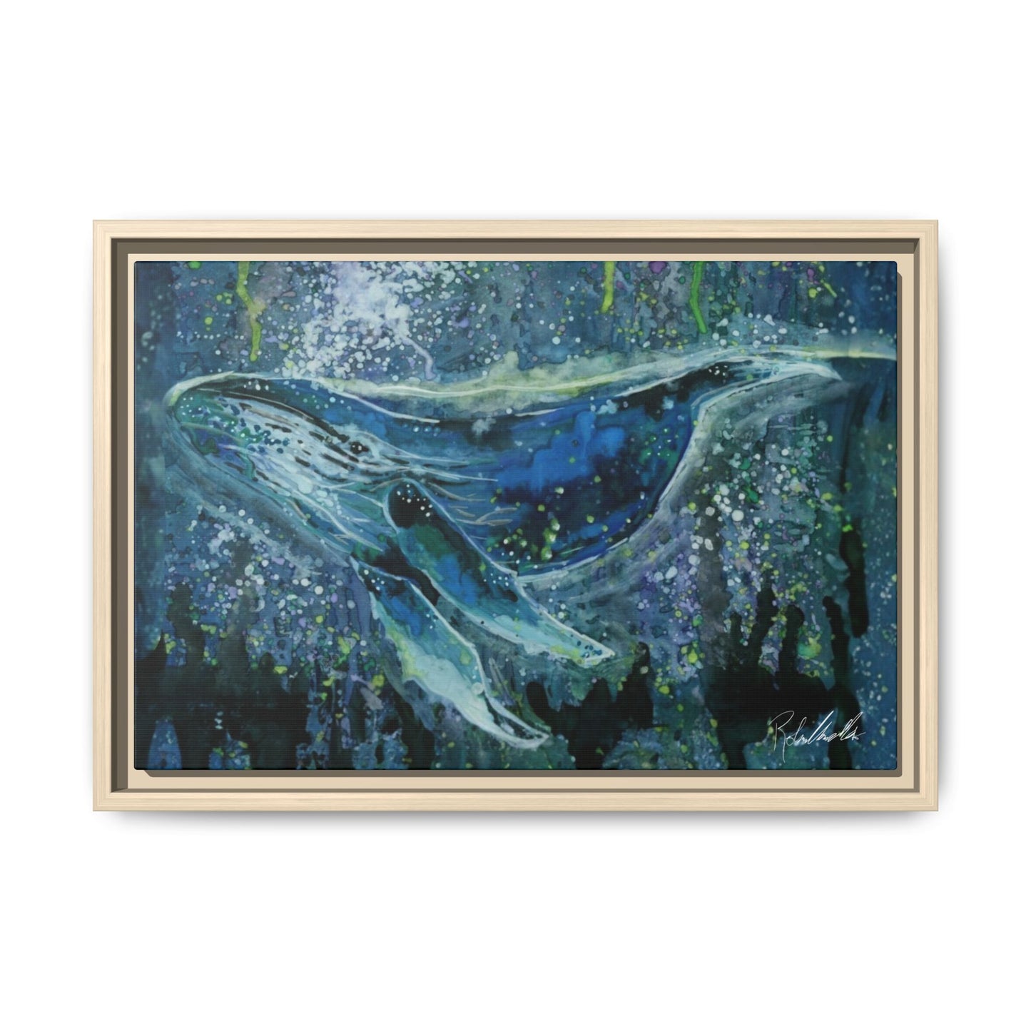 Watercolor Whale Framed Wall Art