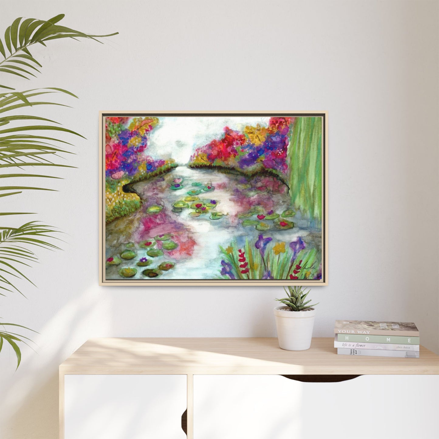 Floral Summer Pond Framed Wall Art