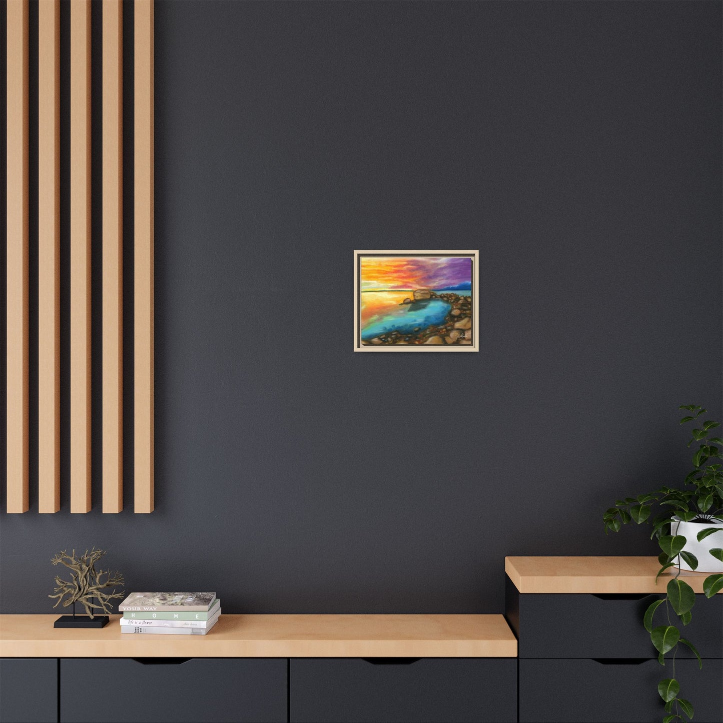 Sunset Ocean Beach Framed Wall Art