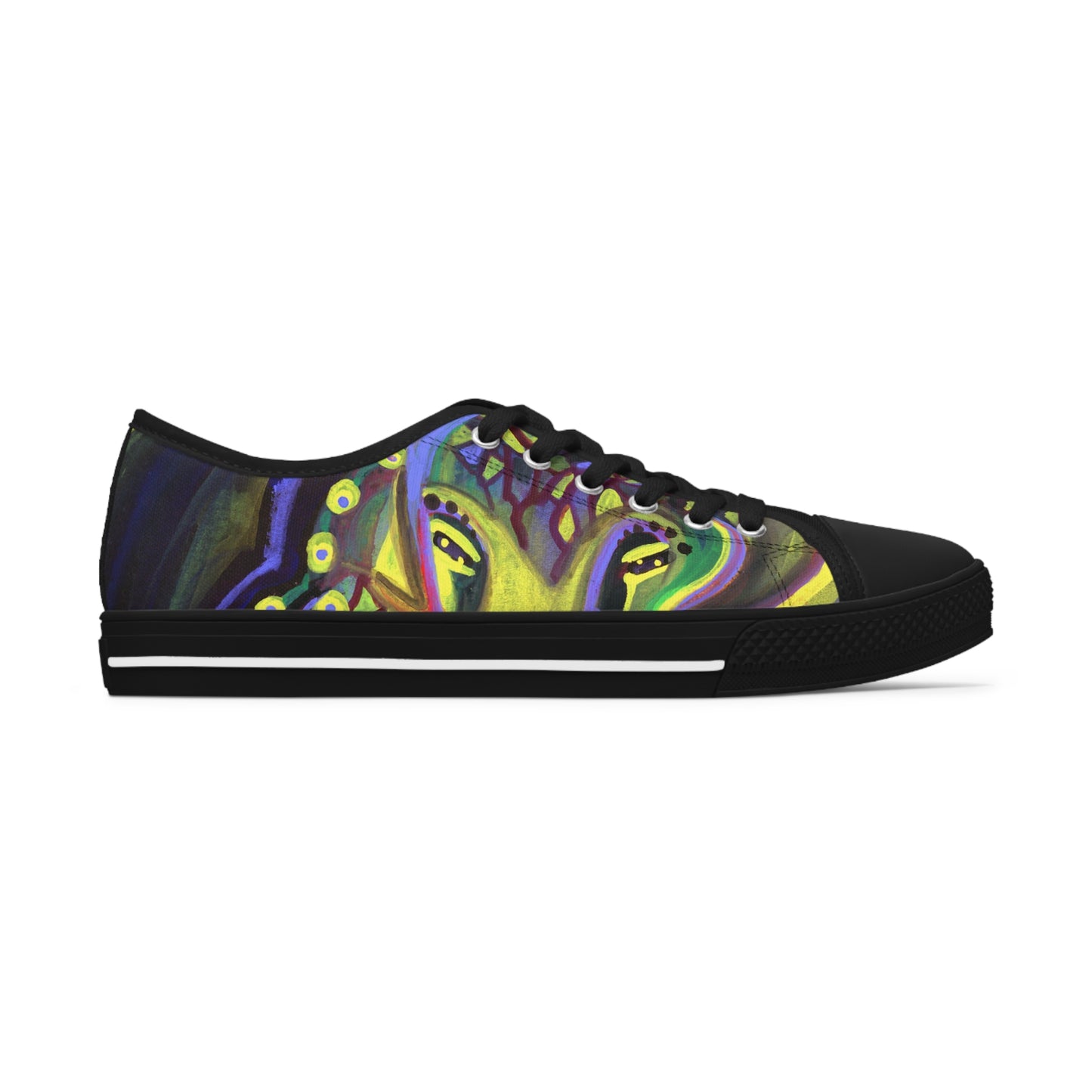 Octopus Green/Black Woman's Low-top Classic Sneakers