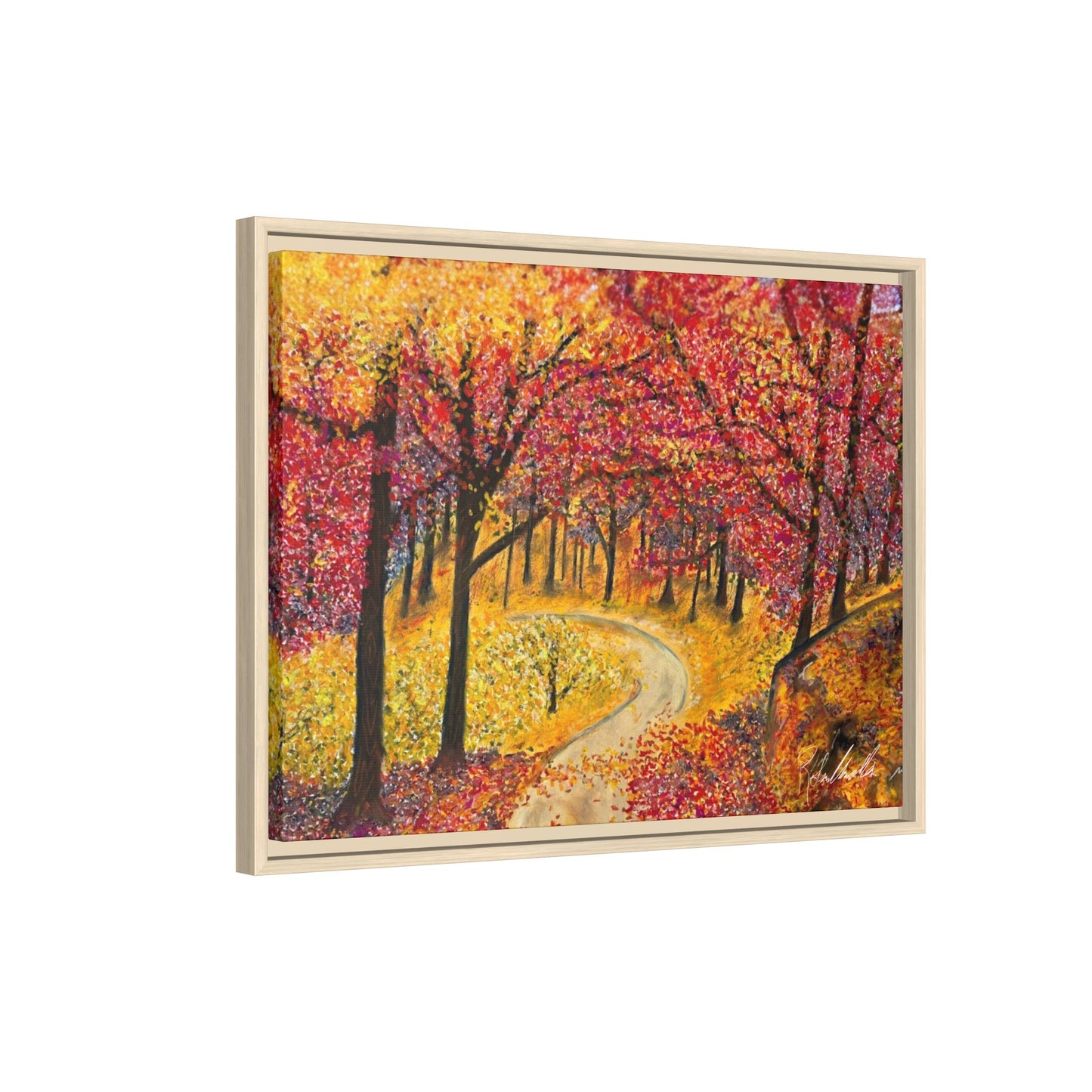 Vibrant Fall Forest Framed Wall Art