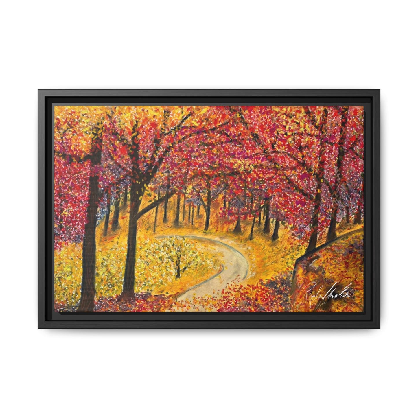 Vibrant Fall Forest Framed Wall Art